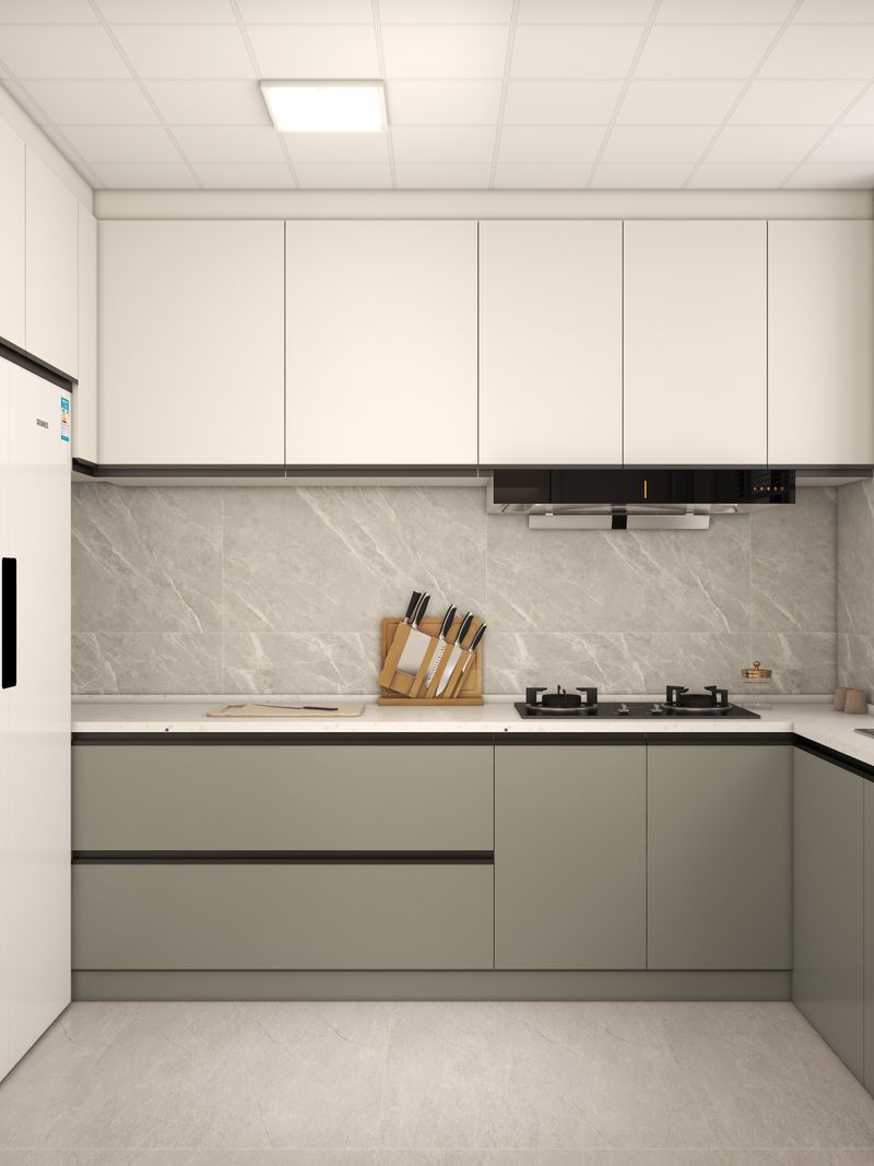 Modern Beige & Green Kitchen Design Ideas