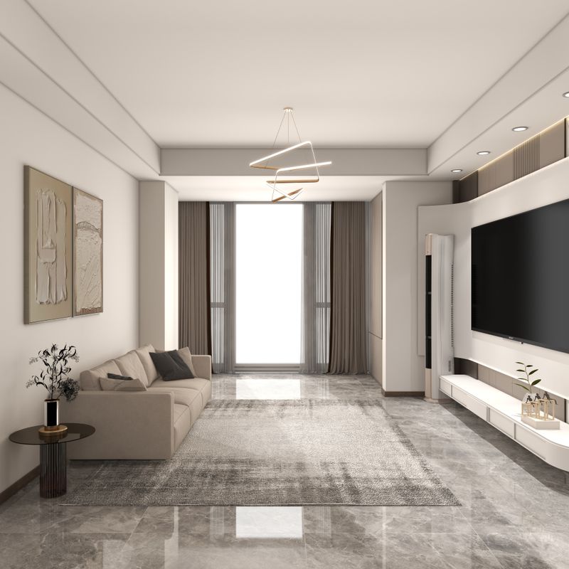 Contemporary Gray & White Living Room Elegance