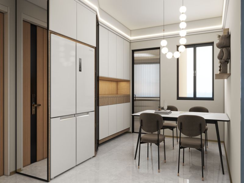 Modern Dining Room Design with Sleek Cabinetry
