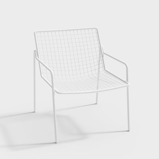 Modern Low-Polygon Grid Chair 3D model