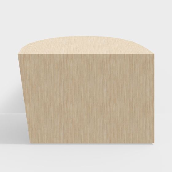 Curved Wooden Stool 3D model for Elegant Spaces