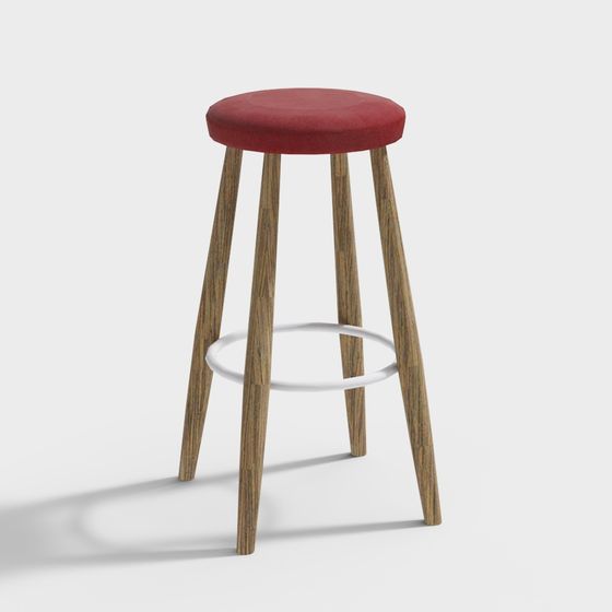 Modern Low-Poly Bar Stool 3D model