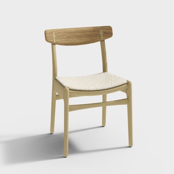 Elegant Wood Grain Chair 3D model