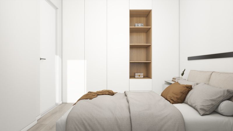 Minimalist Scandinavian Grey & White Bedroom