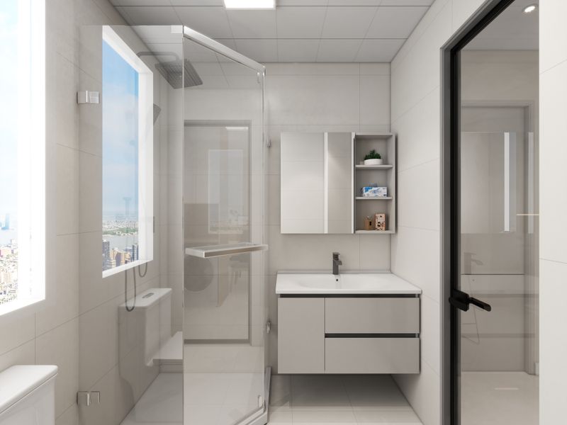 Modern White Bathroom with Practical Design