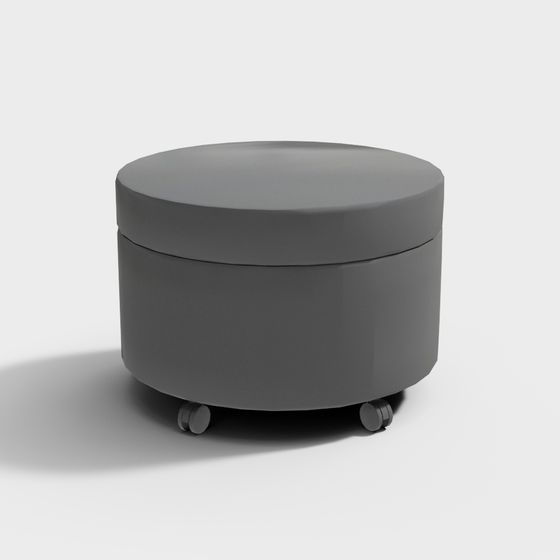 Stylish Round Storage Stool 3D model