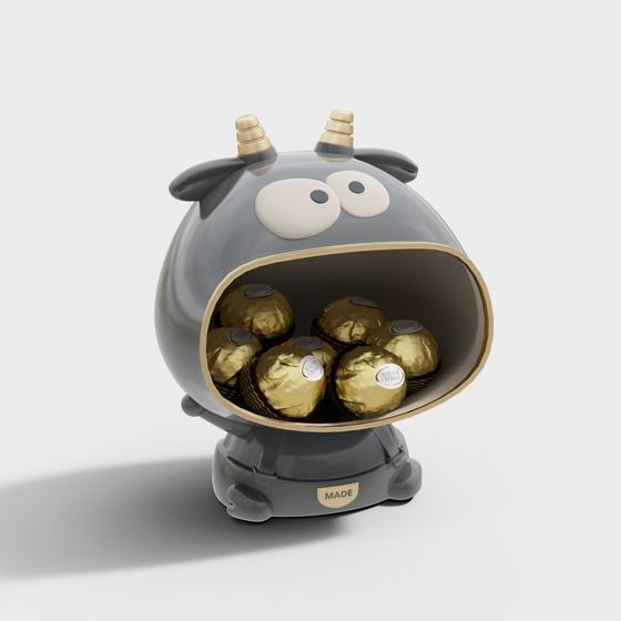 Cute Heart Monster Storage Jar 3D model