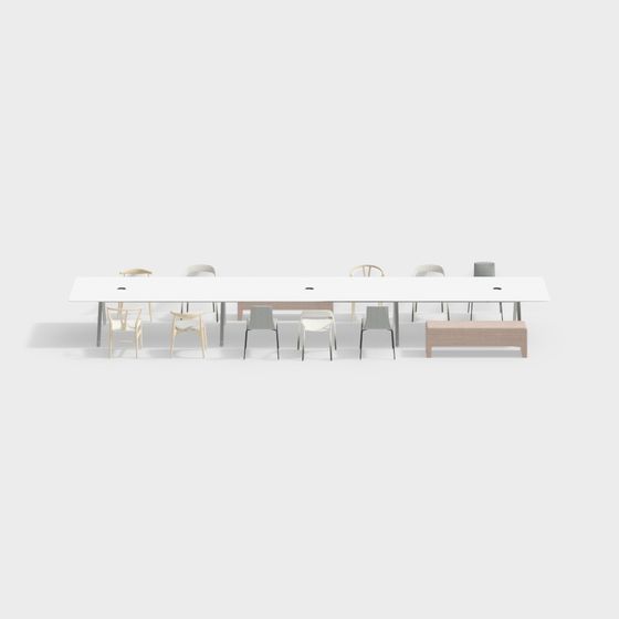 Elegant Modern Conference Table 3D model
