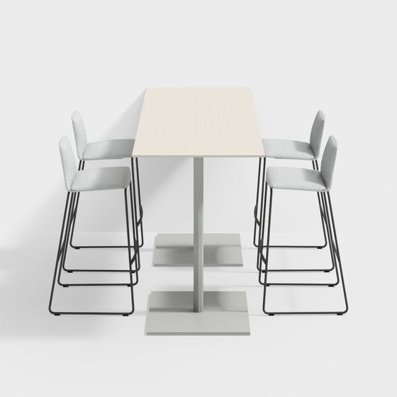 Urban Dining Table and Chair Set 3D model