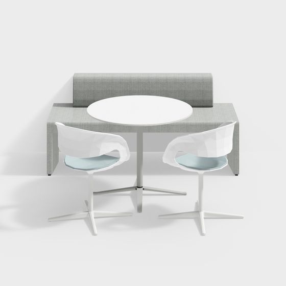 Round Table and Bench Set 3D model