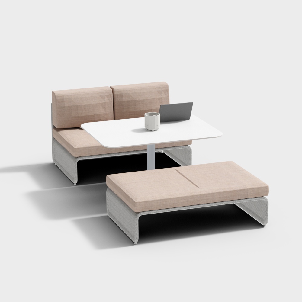 Stylish Low-Polygon Sofa Chair 3D Model – Fabric Texture