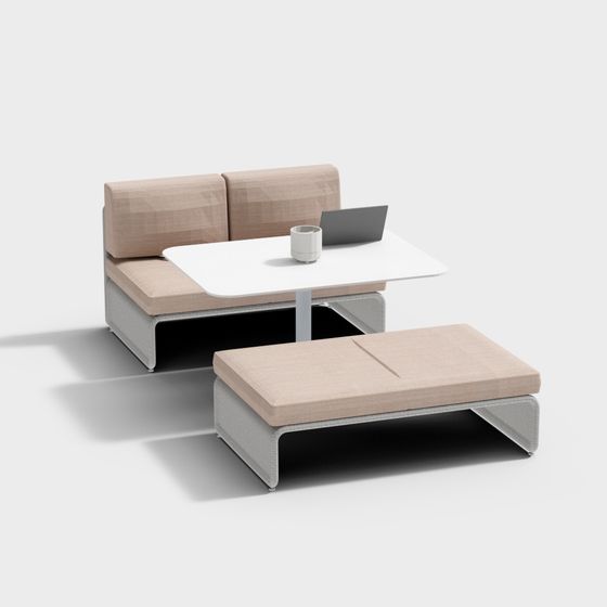 Stylish Low-Polygon Sofa Chair 3D Model