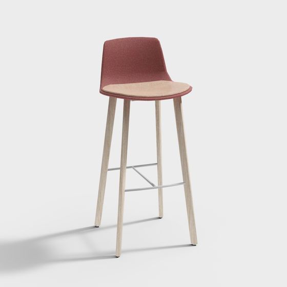 Stylish Urban Leisure Bar Stool 3D model