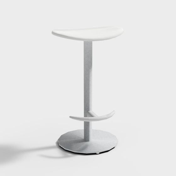Modern Streamlined Bar Stool 3D model