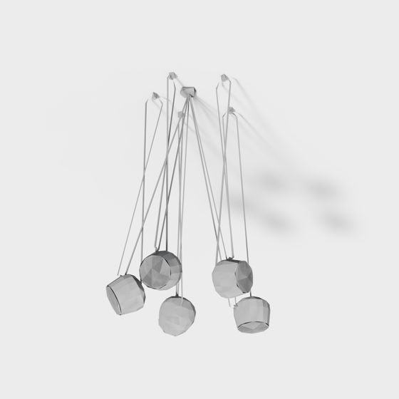 Suspended Geometric Chandelier 3D model