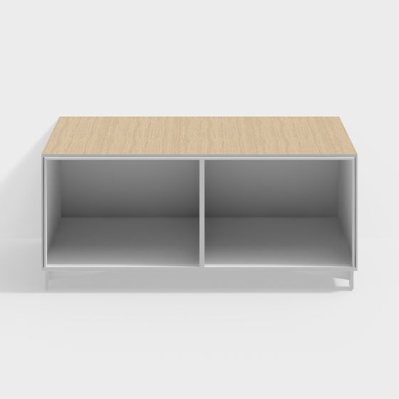 Elegant Dual-Shelf Storage Unit 3D model