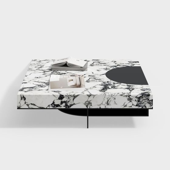 Elegant Marble Style Coffee Table 3D model