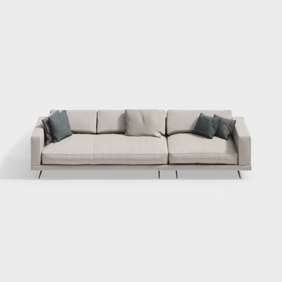 Stylish Minimalist Sofa 3D model for Contemporary Spaces