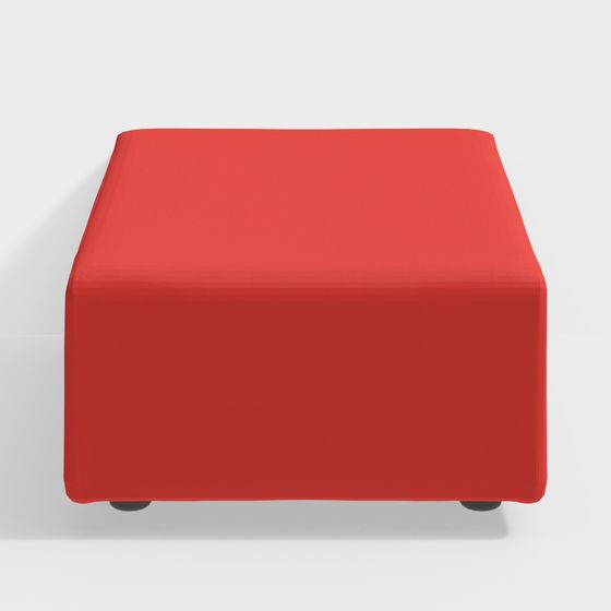 Eye-catching Red Sofa Stool 3D model for Contemporary Spaces