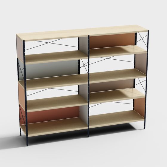 Stylish Low-Poly Bookshelf 3D Model for Creative Projects