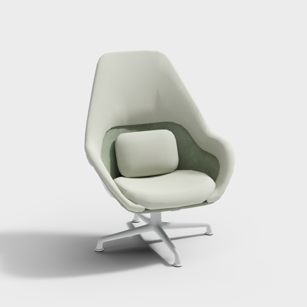 Elegant Curved 3D Chair Model – Low-Poly with Textures