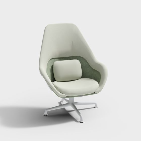 Elegant Curved 3D Model Chair Design