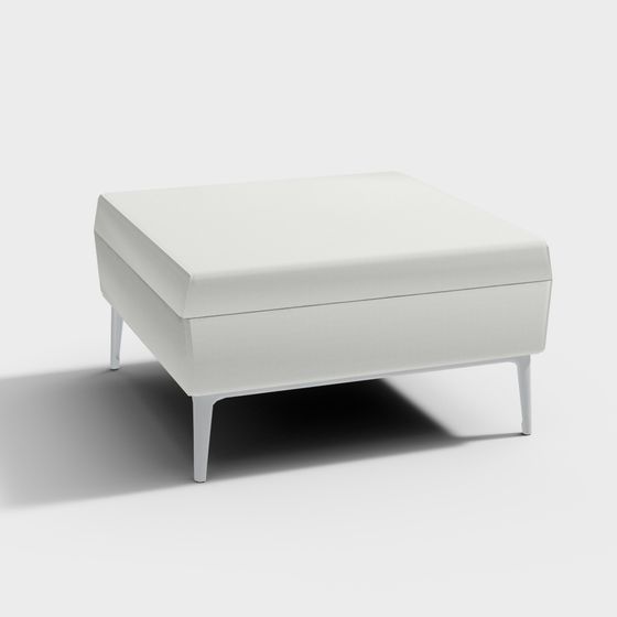 Modern Square Storage Stool 3D model