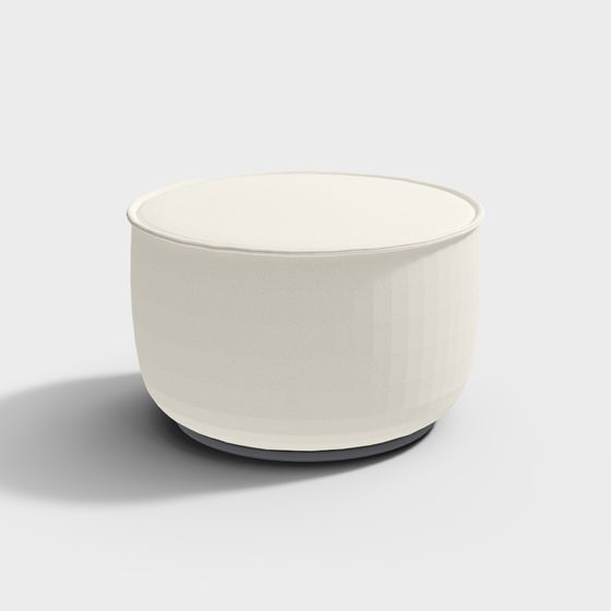 Modern Round Fabric Ottoman 3D Model for Versatile Use