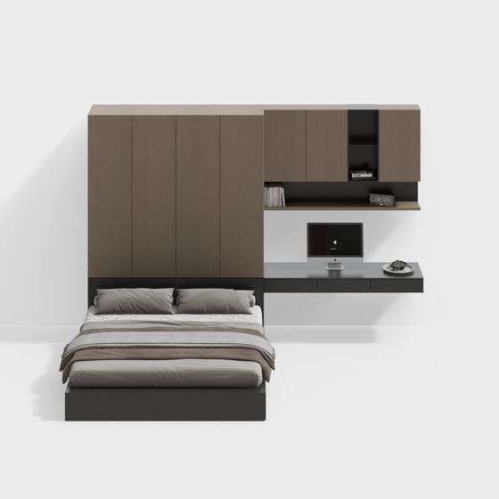 Minimalist Floating Bedside Cabinet 3D model