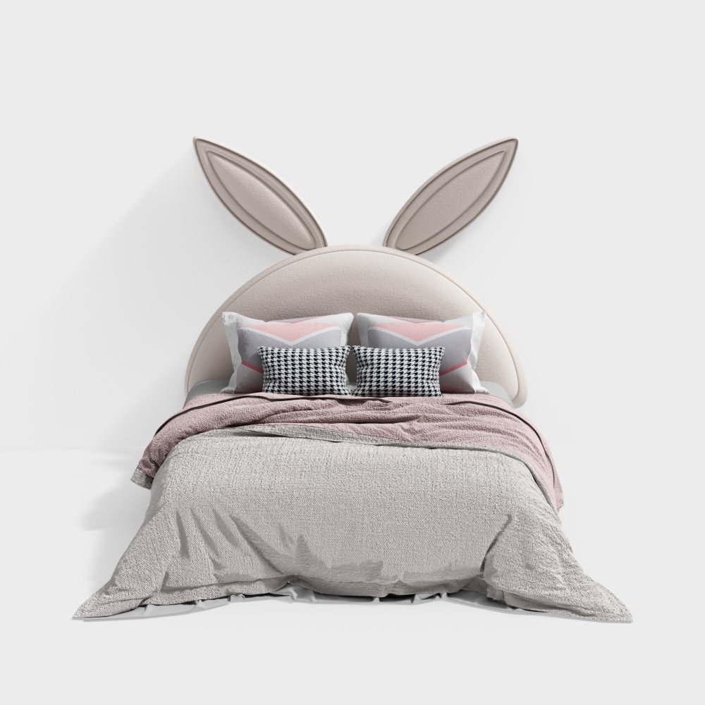 Bunny Bed 3D Model – Playful Modern Children's Furniture