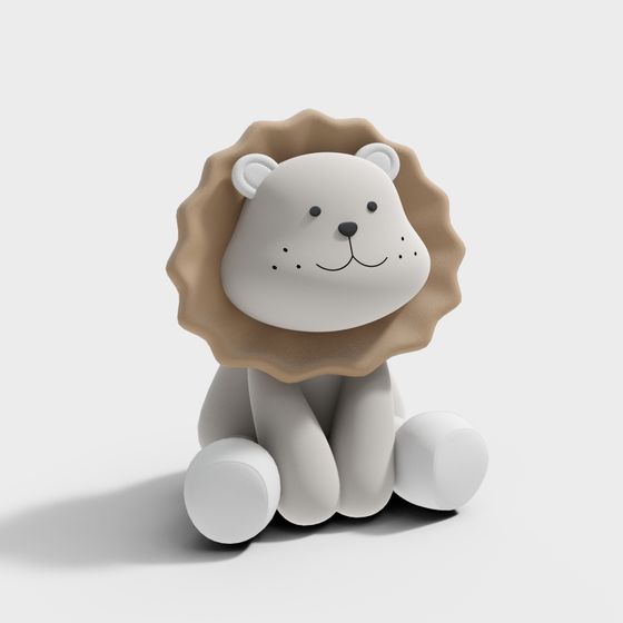Adorable Low-Poly 3D Lion Model