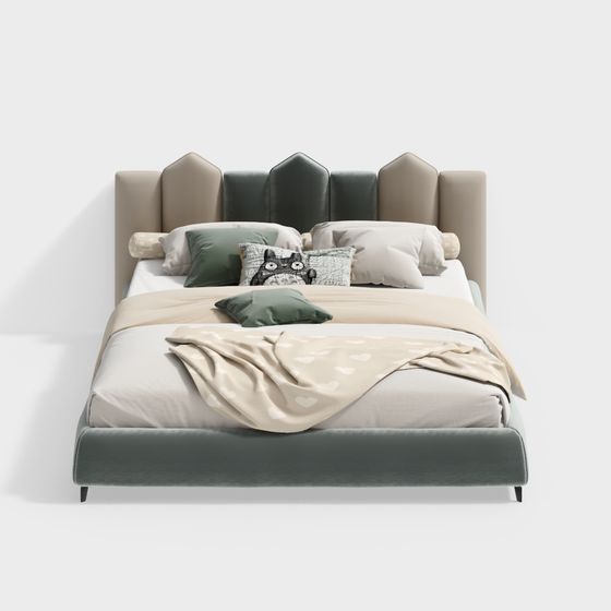 Elegant 3D Model Bed for Modern Home Design
