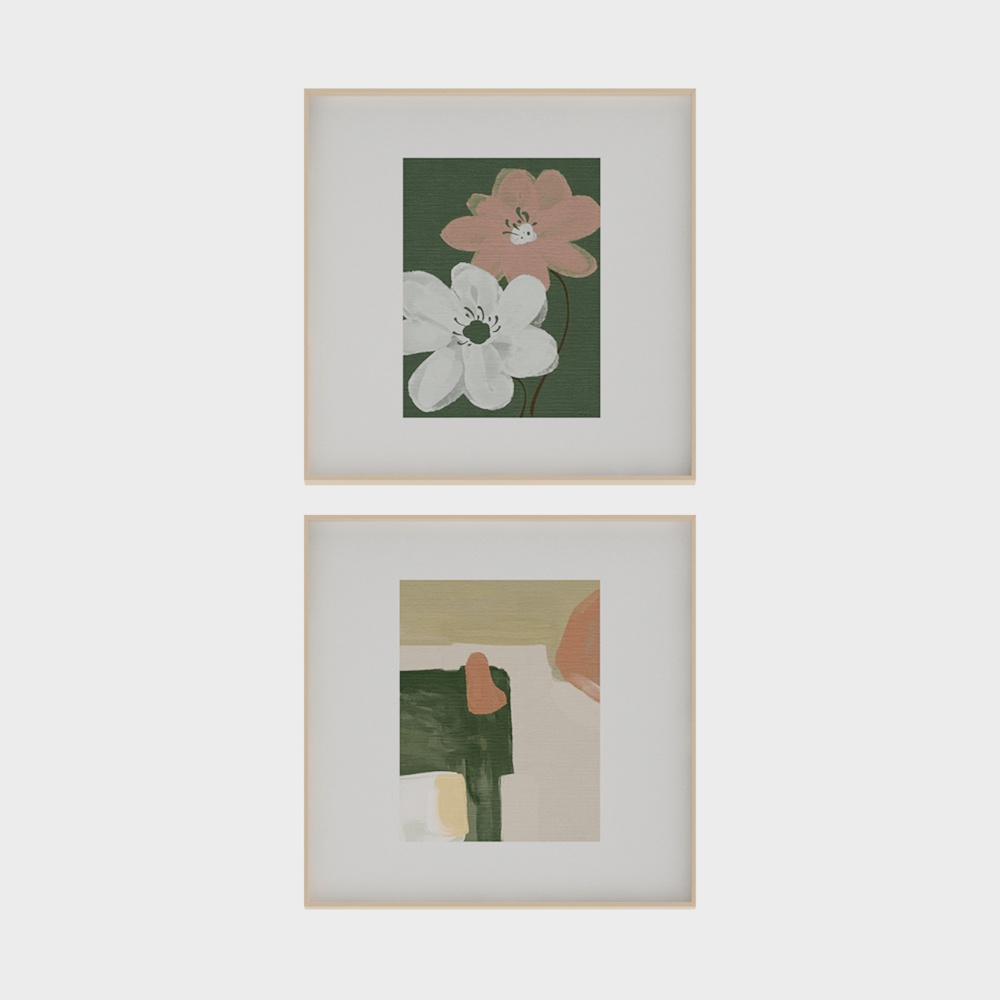 Garden Dreams 3D Model – Floral Wooden Frame Artwork