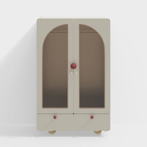 Stylish Low-Poly Wardrobe 3D model for Modern Interiors