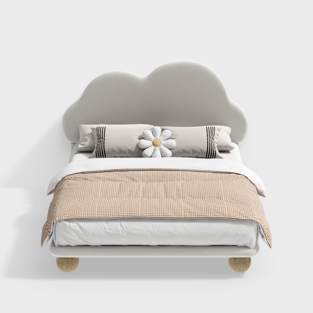 Giường trẻ em phong cách kem hiện đại