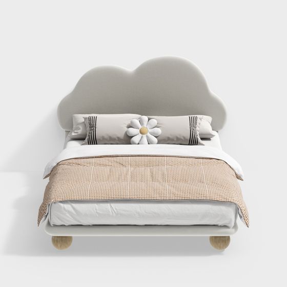 Giường trẻ em phong cách kem hiện đại