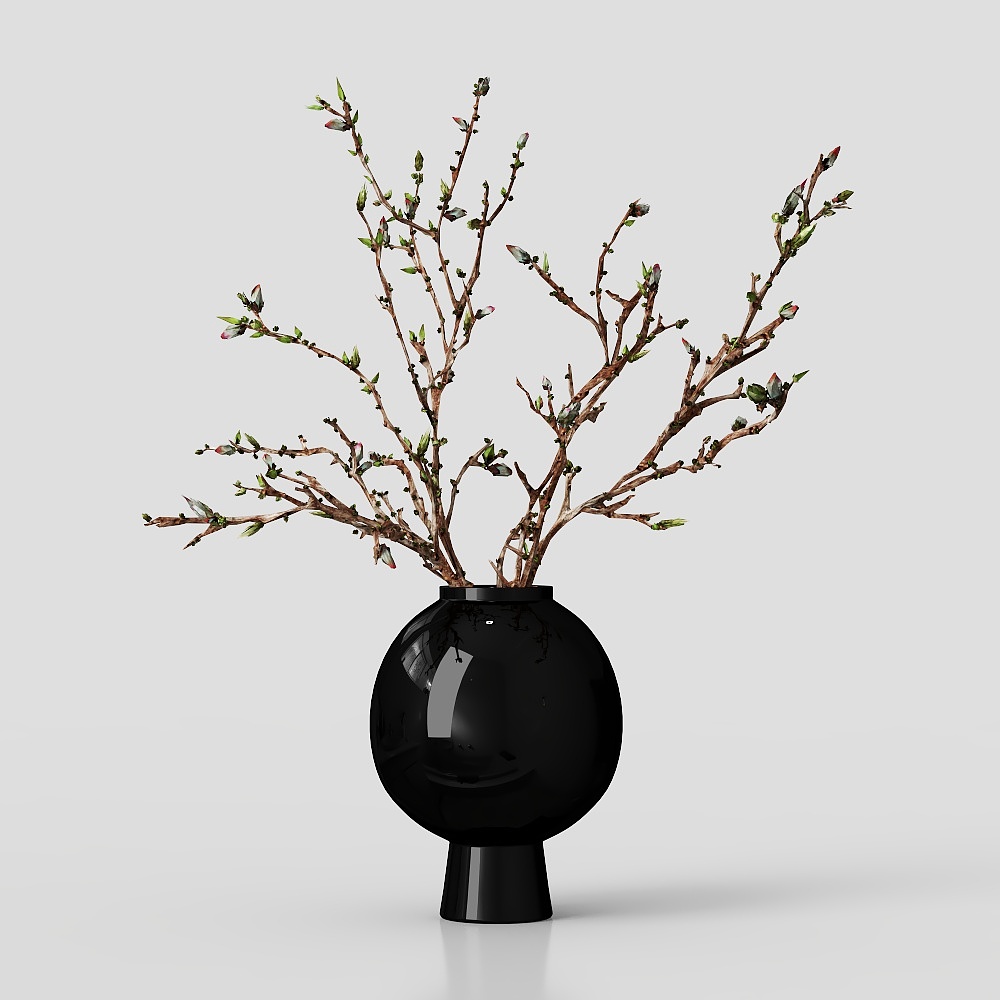 Black vase flower