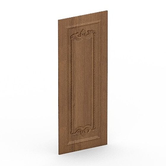 Classic Low-Polygon 3D Model Door Panel