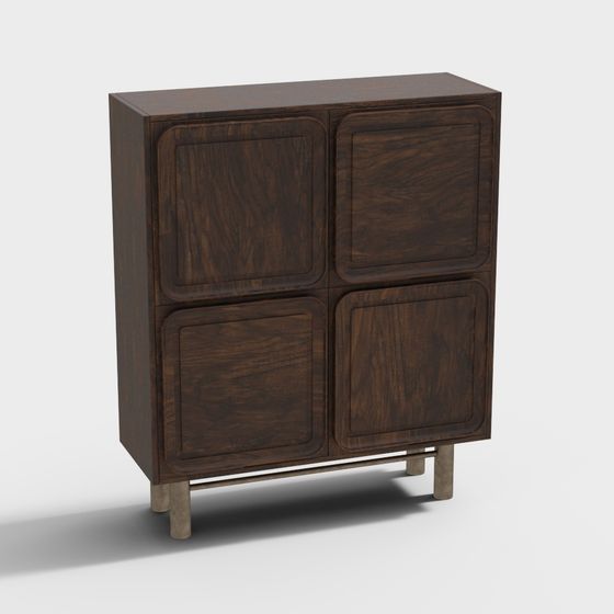 Vintage Style Storage Cabinet 3D model