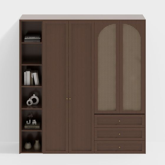 Stylish Low-Poly Wardrobe 3D model