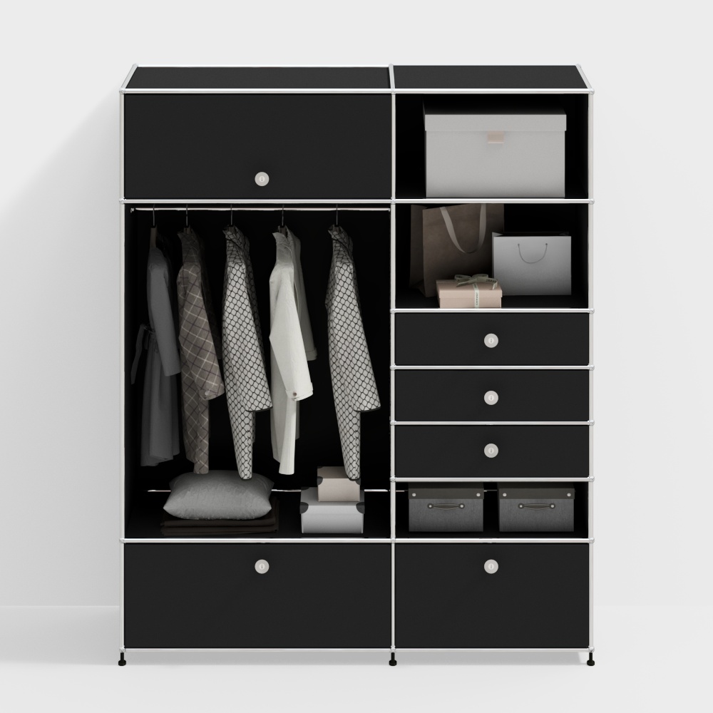 ตู้เสื้อผ้าสีดำ Usm โมเดิร์น