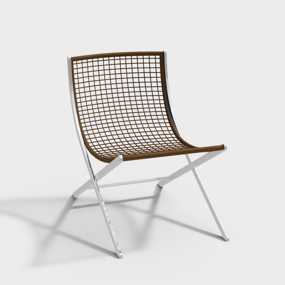 Minimalist black and white space rattan casual chair