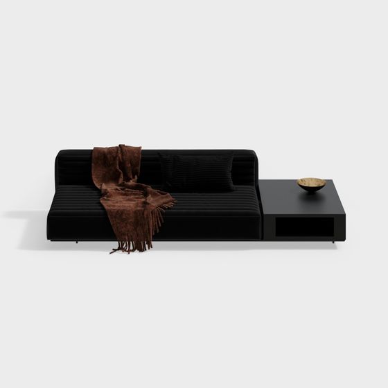 Sofa nhiều người hiện đại Minotti phòng khách đen vải inline