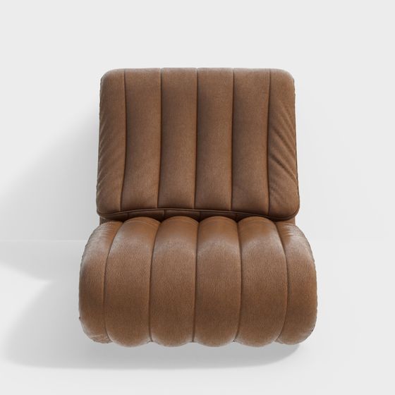 Elegant Brown Leather Armchair 3D model
