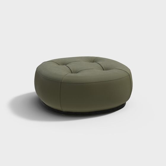 Chic Round Sofa Stool 3D model for Modern Interiors