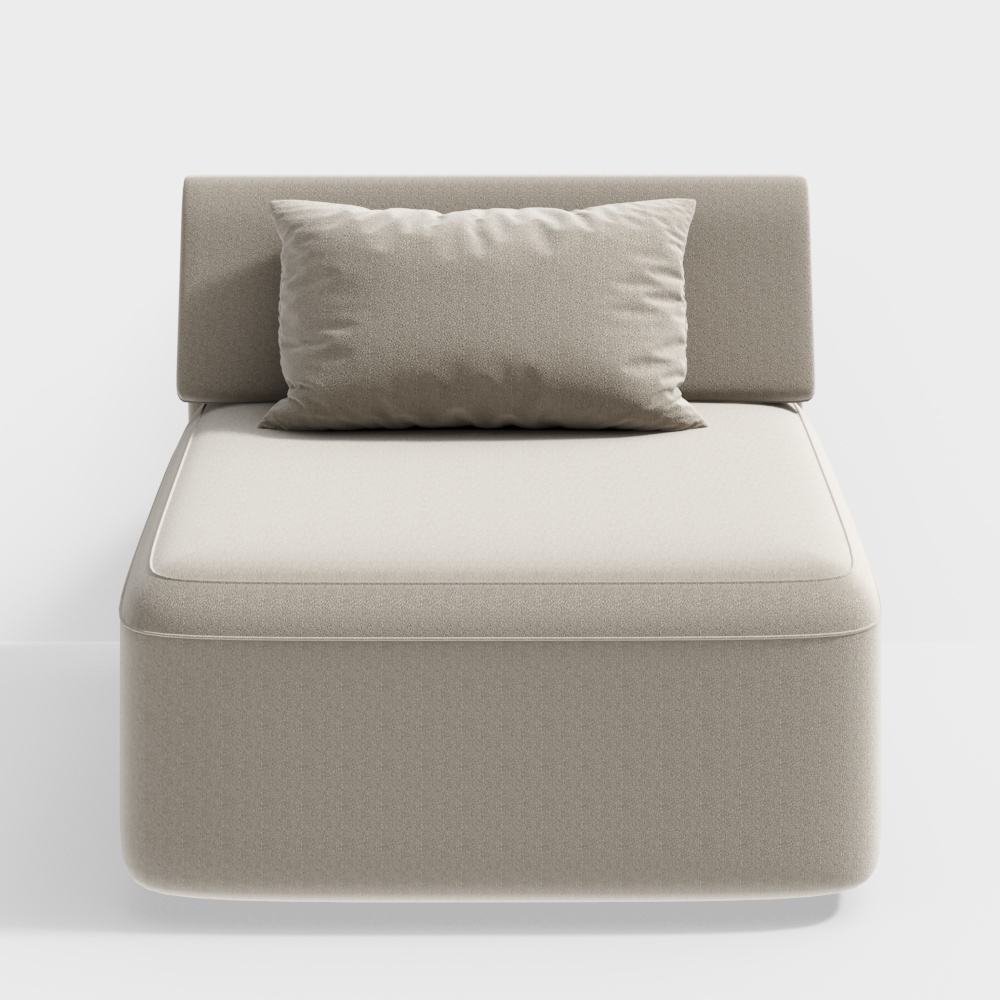 Одиночный диван из ткани в стиле ваби-саби