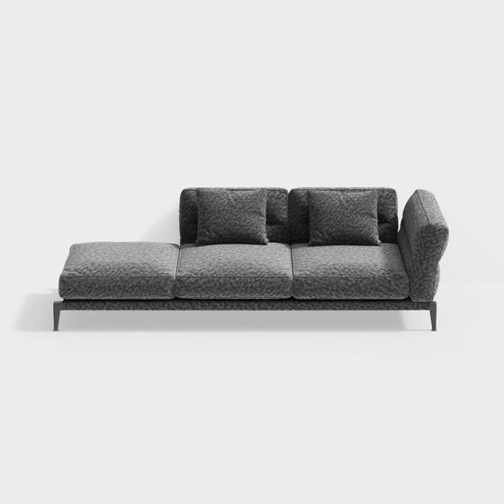 Elegant Low-Poly Sofa 3D model for Modern Interiors