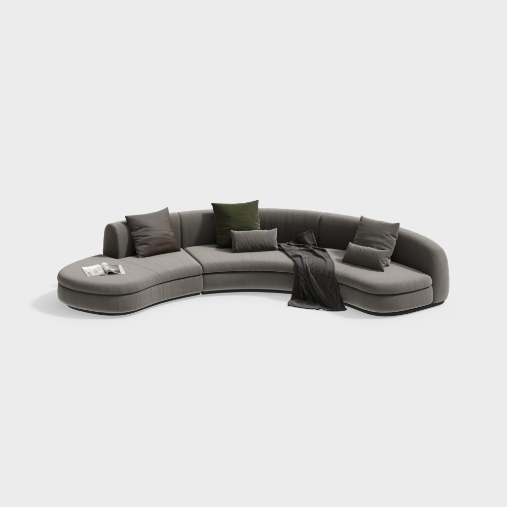 Unique Curved Sofa 3D model for Modern Interiors