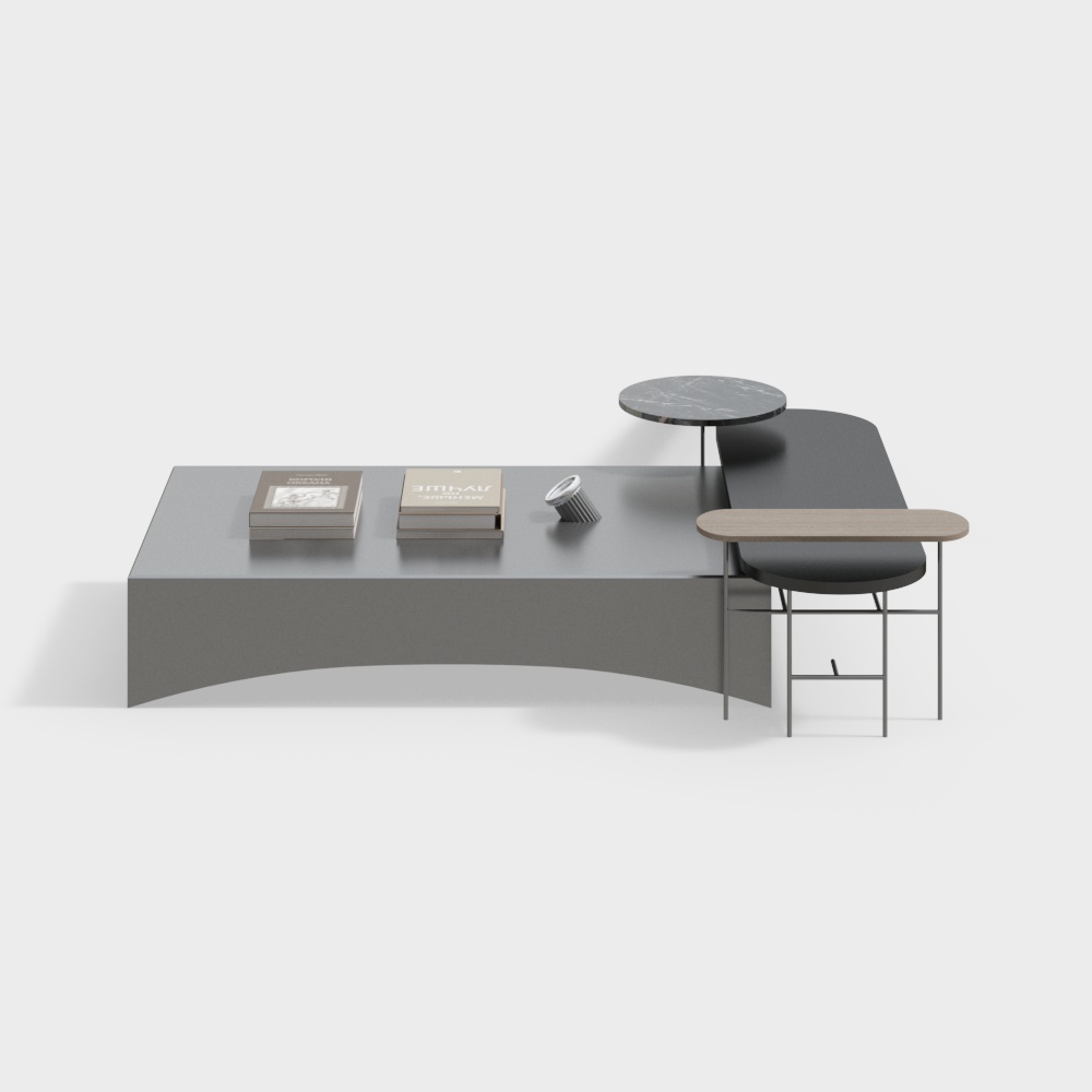 Minimal black and white space coffee table