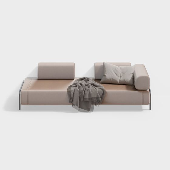 Stylish Minimalist 3D Sofa Model for Modern Interiors